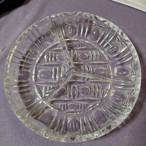 Vintage Cabaret Bowl 24% Lead Crystal 3 Section 6" Glass Dish German Made.